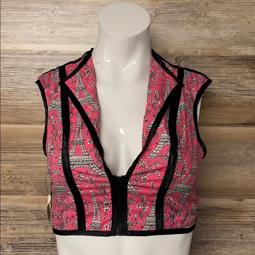 Catherine Coatney Revere Collar Crop Top NWT G7